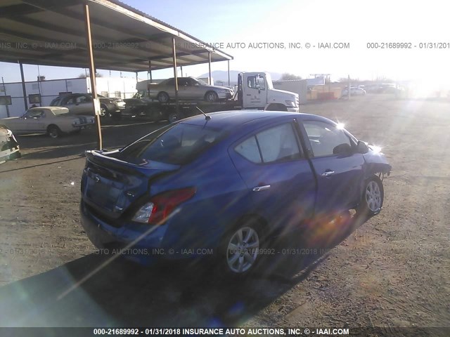 3N1CN7AP2EL865519 - 2014 NISSAN VERSA S/S PLUS/SV/SL BLUE photo 4