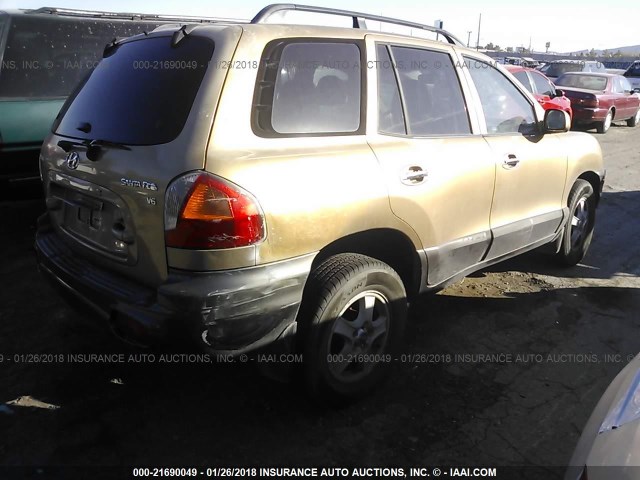 KM8SC13D32U186998 - 2002 HYUNDAI SANTA FE GLS/LX BROWN photo 4