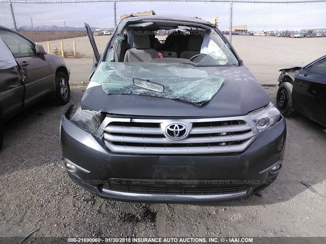 5TDZK3EH7CS050915 - 2012 TOYOTA HIGHLANDER SE GRAY photo 6