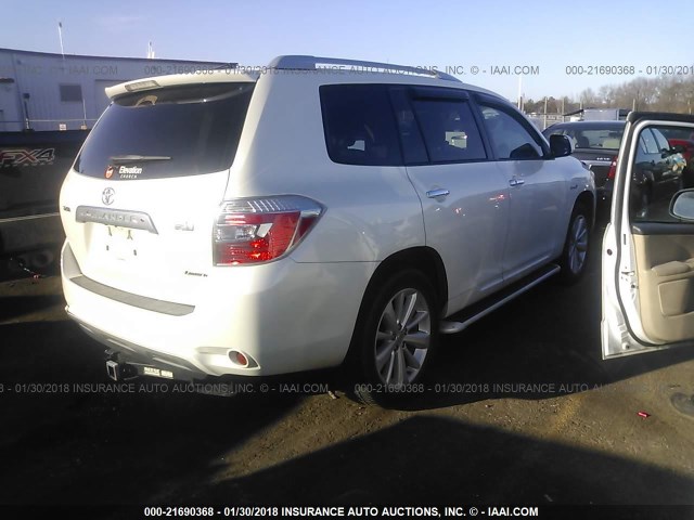 JTEEW44A882007031 - 2008 TOYOTA HIGHLANDER HYBRID LIMITED WHITE photo 4