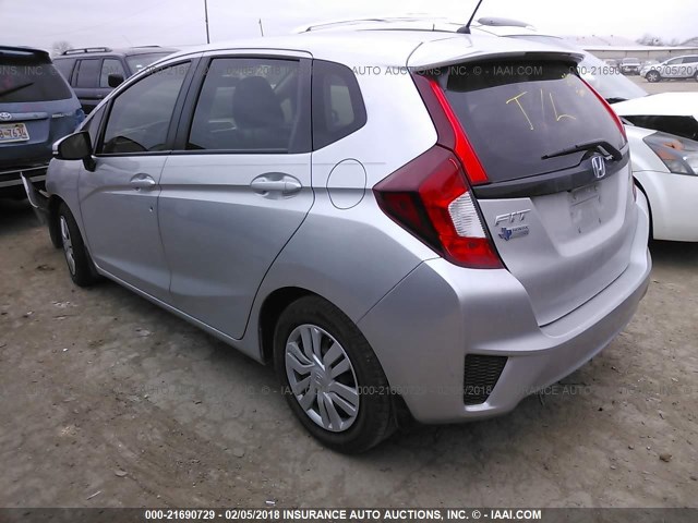 3HGGK5H57FM757779 - 2015 HONDA FIT LX SILVER photo 3