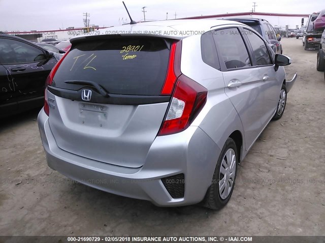 3HGGK5H57FM757779 - 2015 HONDA FIT LX SILVER photo 4