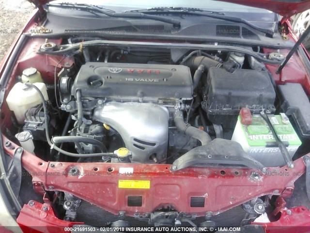 4T1CE38P26U698867 - 2006 TOYOTA CAMRY SOLARA SE/SLE წითელი ფოტო 10