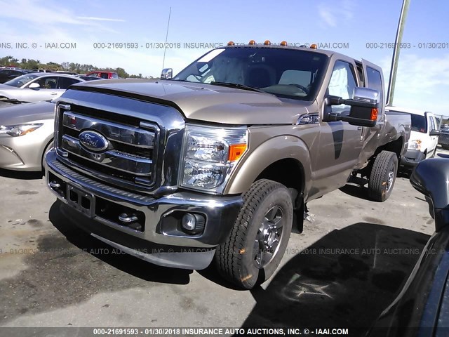 1FT8W3B63BEA27526 - 2011 FORD F350 SUPER DUTY GOLD photo 2