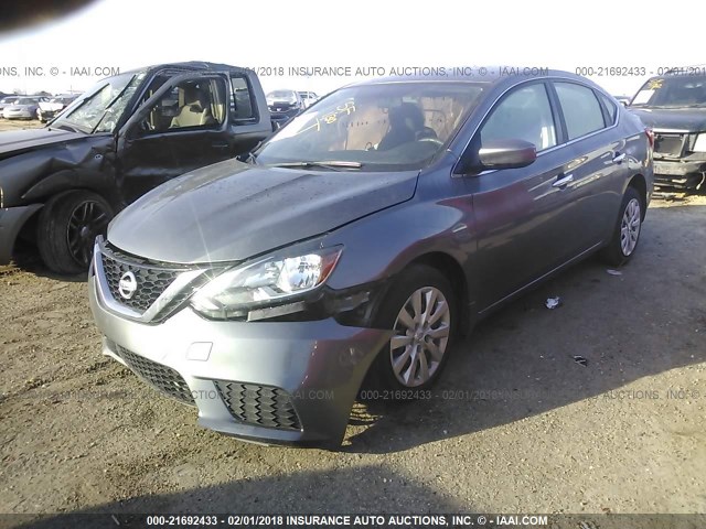 3N1AB7AP4GY304731 - 2016 NISSAN SENTRA S/SV/SR/SL GRAY photo 2