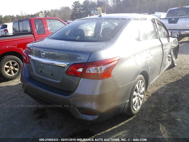 3N1AB7AP4GY304731 - 2016 NISSAN SENTRA S/SV/SR/SL GRAY photo 4