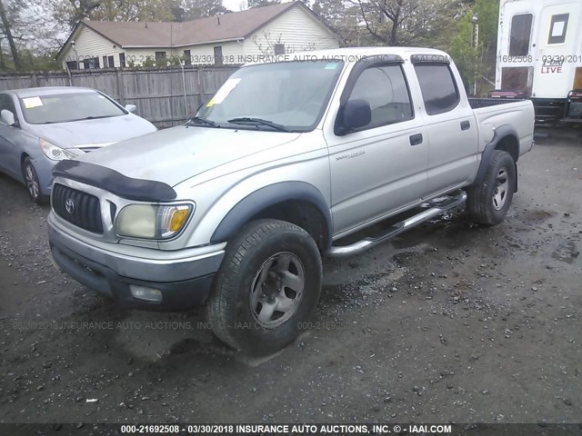 5TEGN92N73Z182474 - 2003 TOYOTA TACOMA DOUBLE CAB PRERUNNER SILVER photo 2