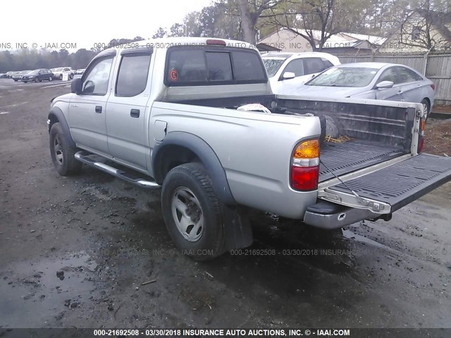 5TEGN92N73Z182474 - 2003 TOYOTA TACOMA DOUBLE CAB PRERUNNER SILVER photo 3