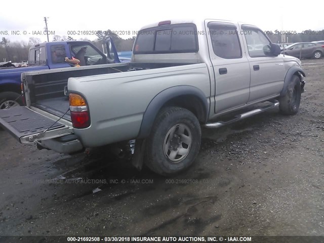 5TEGN92N73Z182474 - 2003 TOYOTA TACOMA DOUBLE CAB PRERUNNER SILVER photo 4