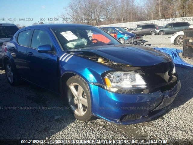 1C3CDZCB9CN213687 - 2012 DODGE AVENGER SXT BLUE photo 1