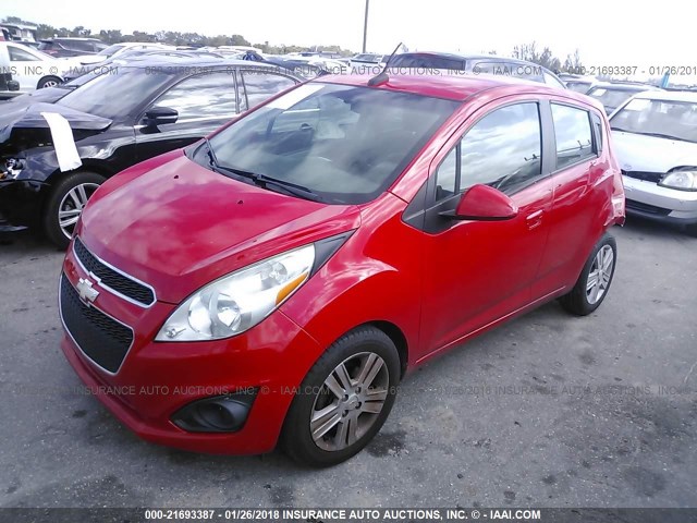KL8CD6S94DC510784 - 2013 CHEVROLET SPARK 1LT Красный фото 2
