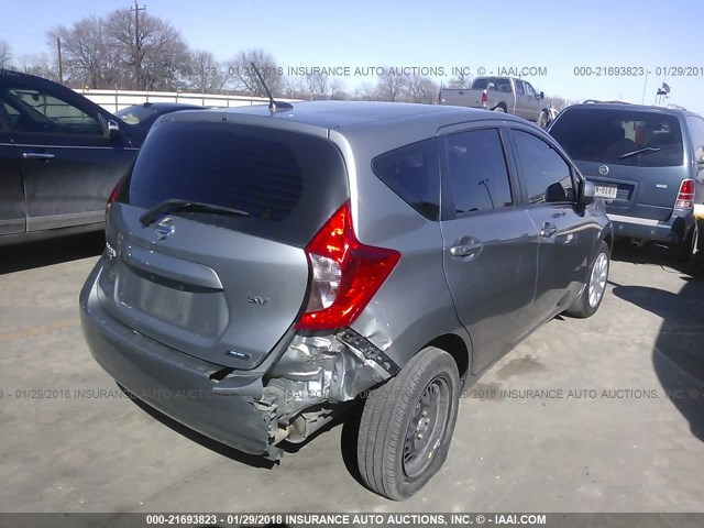 3N1CE2CP4EL364664 - 2014 NISSAN VERSA NOTE S/S PLUS/SV/SL GRAY photo 4