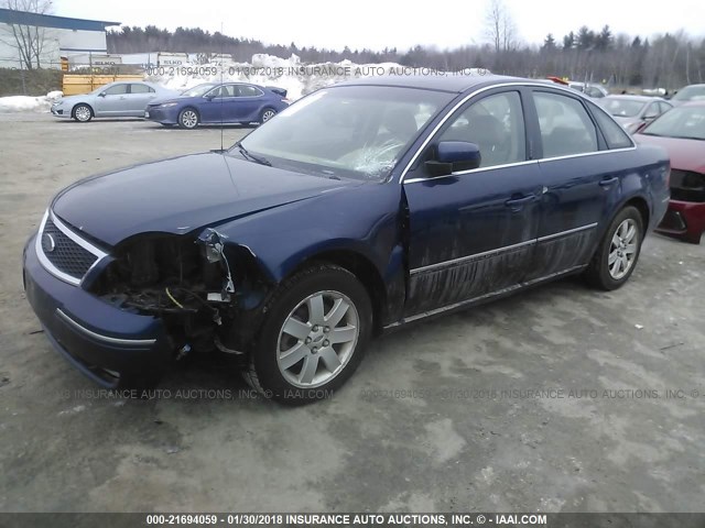 1FAHP27155G194635 - 2005 FORD FIVE HUNDRED SEL BLUE photo 2