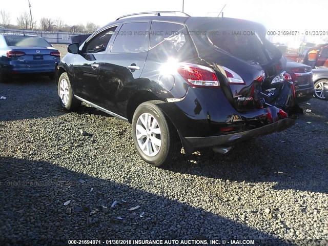 JN8AZ1MU0DW213146 - 2013 NISSAN MURANO S/SL/LE BLACK photo 3