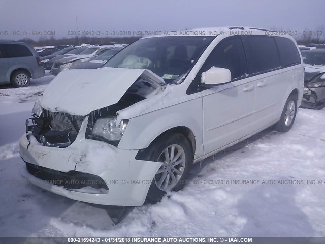 2C4RDGCGXDR811569 - 2013 DODGE GRAND CARAVAN SXT WHITE photo 2