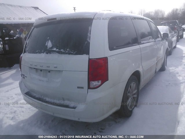 2C4RDGCGXDR811569 - 2013 DODGE GRAND CARAVAN SXT WHITE photo 4