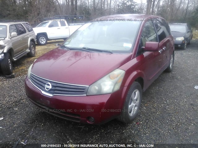 5N1BV28U27N123031 - 2007 NISSAN QUEST S/SE/SL RED photo 2