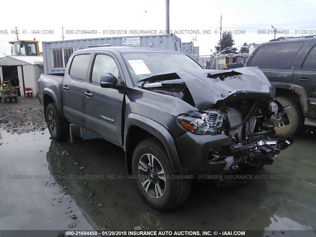 5TFCZ5ANXHX118618 - 2017 TOYOTA TACOMA DBL CAB/SR/TRDSPT/OR/PRO ნაცრისფერი ფოტო 1