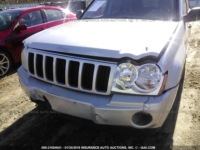 1J4GS48K45C591133 - 2005 JEEP GRAND CHEROKEE LAREDO/COLUMBIA/FREEDOM SILVER photo 6