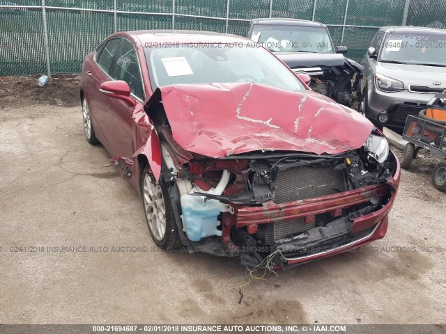 3FA6P0D94DR259956 - 2013 FORD FUSION TITANIUM RED photo 1