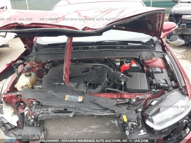 3FA6P0D94DR259956 - 2013 FORD FUSION TITANIUM RED photo 10