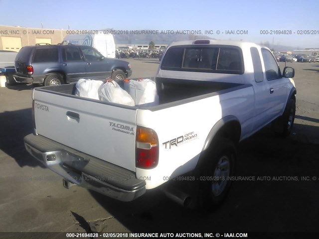 4TASN92N8YZ635560 - 2000 TOYOTA TACOMA XTRACAB PRERUNNER WHITE photo 4