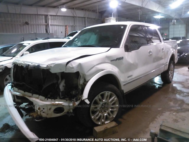 1FTFW1ET7CFA43348 - 2012 FORD F150 SUPERCREW WHITE photo 2