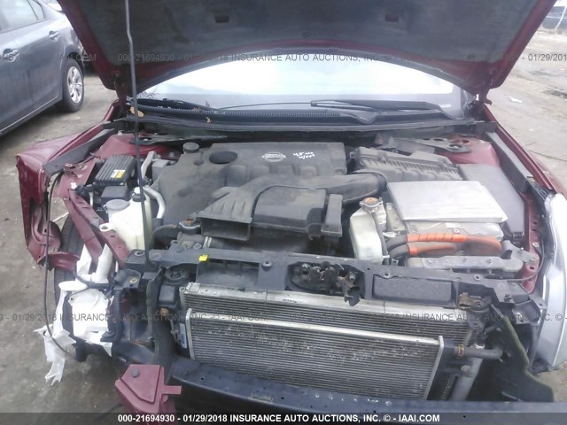 1N4CL21E87C156943 - 2007 NISSAN ALTIMA HYBRID RED photo 10