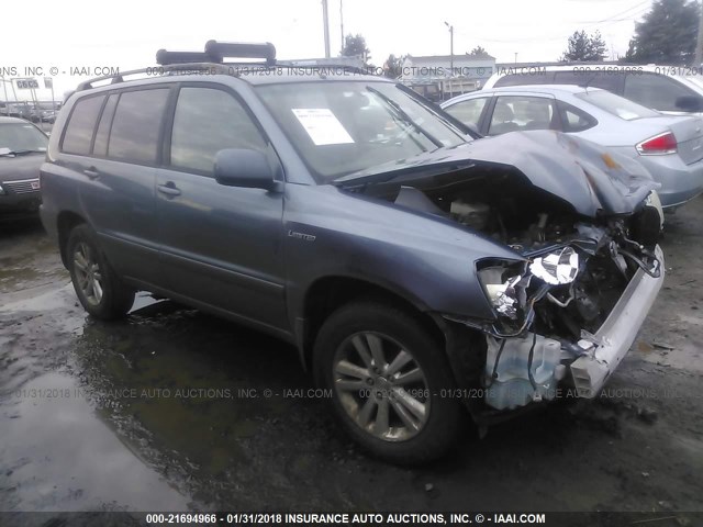 JTEEW21AX60010319 - 2006 TOYOTA HIGHLANDER HYBRID BLUE photo 1