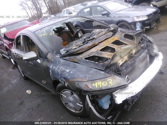 JHMFA36228S008763 - 2008 HONDA CIVIC HYBRID GRAY photo 1