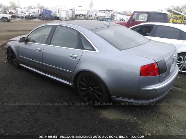 WAULL44E75N010372 - 2005 AUDI A8 4.2 QUATTRO SILVER photo 3