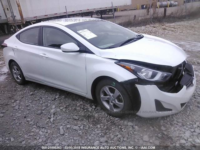 5NPDH4AE1FH612571 - 2015 HYUNDAI ELANTRA SE/SPORT/LIMITED WHITE photo 1