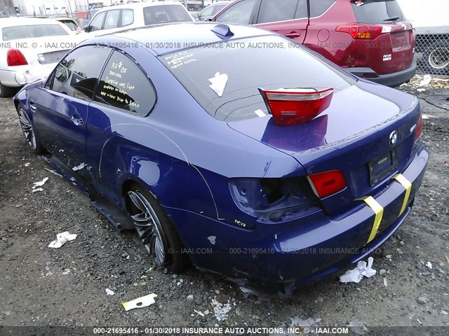 WBSWD93558PY40359 - 2008 BMW M3 BLUE photo 3