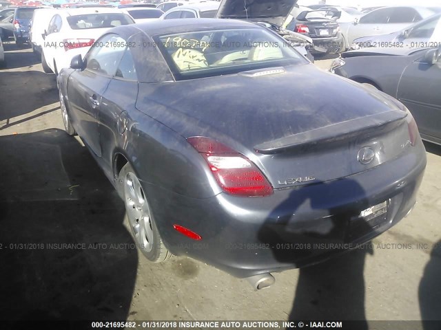 JTHFN45Y589016685 - 2008 LEXUS SC 430 BLUE photo 3