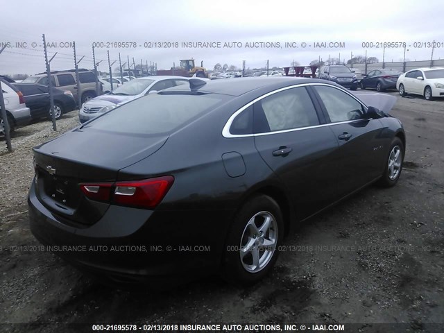 1G1ZB5ST8JF106984 - 2018 CHEVROLET MALIBU LS ნაცრისფერი ფოტო 4