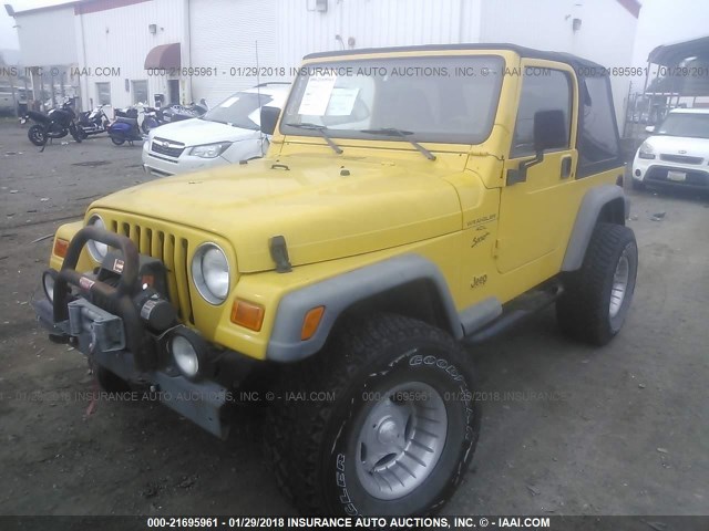 1J4FA49S5YP763857 - 2000 JEEP WRANGLER / TJ SPORT YELLOW photo 2