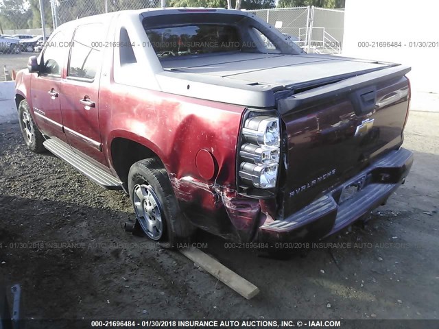 3GNEC12J88G107126 - 2008 CHEVROLET AVALANCHE C1500 BURGUNDY photo 3