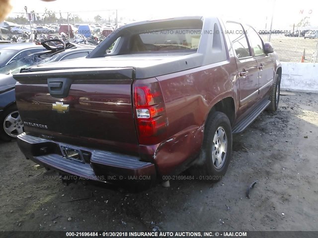 3GNEC12J88G107126 - 2008 CHEVROLET AVALANCHE C1500 BURGUNDY photo 4