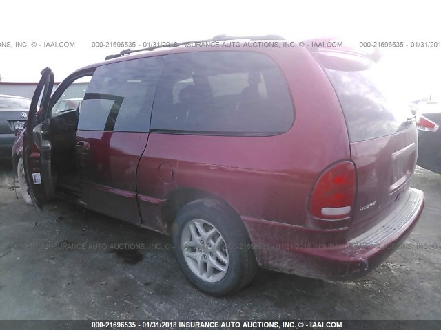 1B4GP44G7YB723379 - 2000 DODGE GRAND CARAVAN SE/SPORT MAROON photo 3