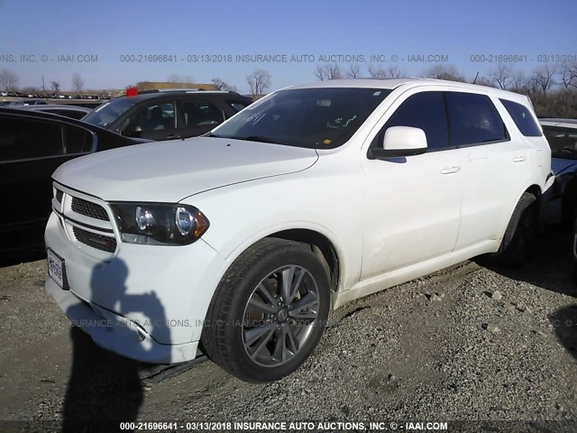 1C4RDJAG1DC629090 - 2013 DODGE DURANGO SXT WHITE photo 2