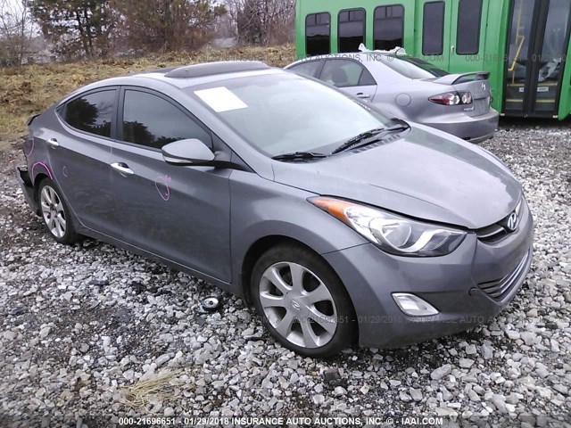 5NPDH4AE9CH119216 - 2012 HYUNDAI ELANTRA GLS/LIMITED GRAY photo 1