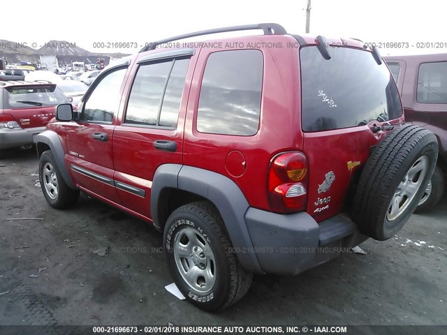 1J4GL48K13W677122 - 2003 JEEP LIBERTY SPORT/FREEDOM RED photo 3