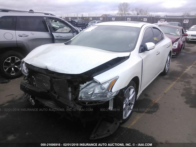 1N4AA5AP2AC816451 - 2010 NISSAN MAXIMA S/SV WHITE photo 2