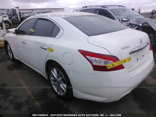 1N4AA5AP2AC816451 - 2010 NISSAN MAXIMA S/SV WHITE photo 3