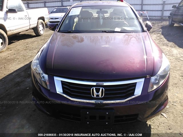 1HGCP26438A048470 - 2008 HONDA ACCORD LXP BURGUNDY photo 6