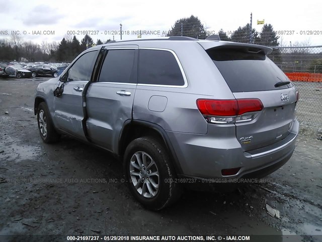 1C4RJFBG4FC746962 - 2015 JEEP GRAND CHEROKEE LIMITED SILVER photo 3