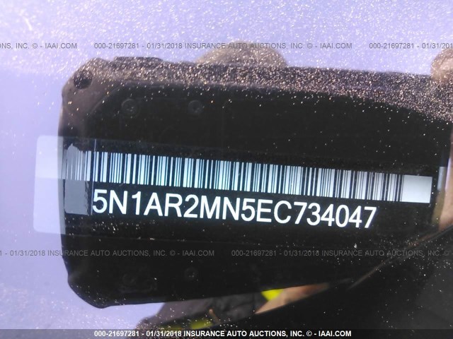 5N1AR2MN5EC734047 - 2014 NISSAN PATHFINDER S/SV/SL/PLATINUM 黑色 照片 9