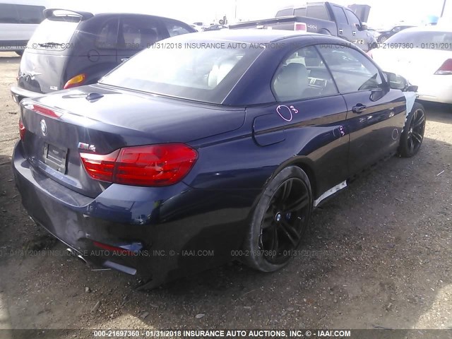 WBS3U9C55GP968571 - 2016 BMW M4 BLUE photo 4