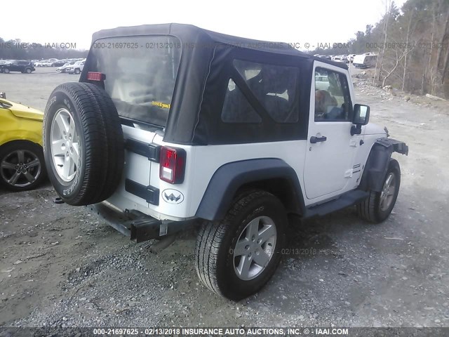 1C4GJWAG0EL302078 - 2014 JEEP WRANGLER SPORT WHITE photo 4