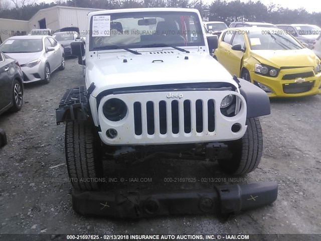 1C4GJWAG0EL302078 - 2014 JEEP WRANGLER SPORT WHITE photo 6